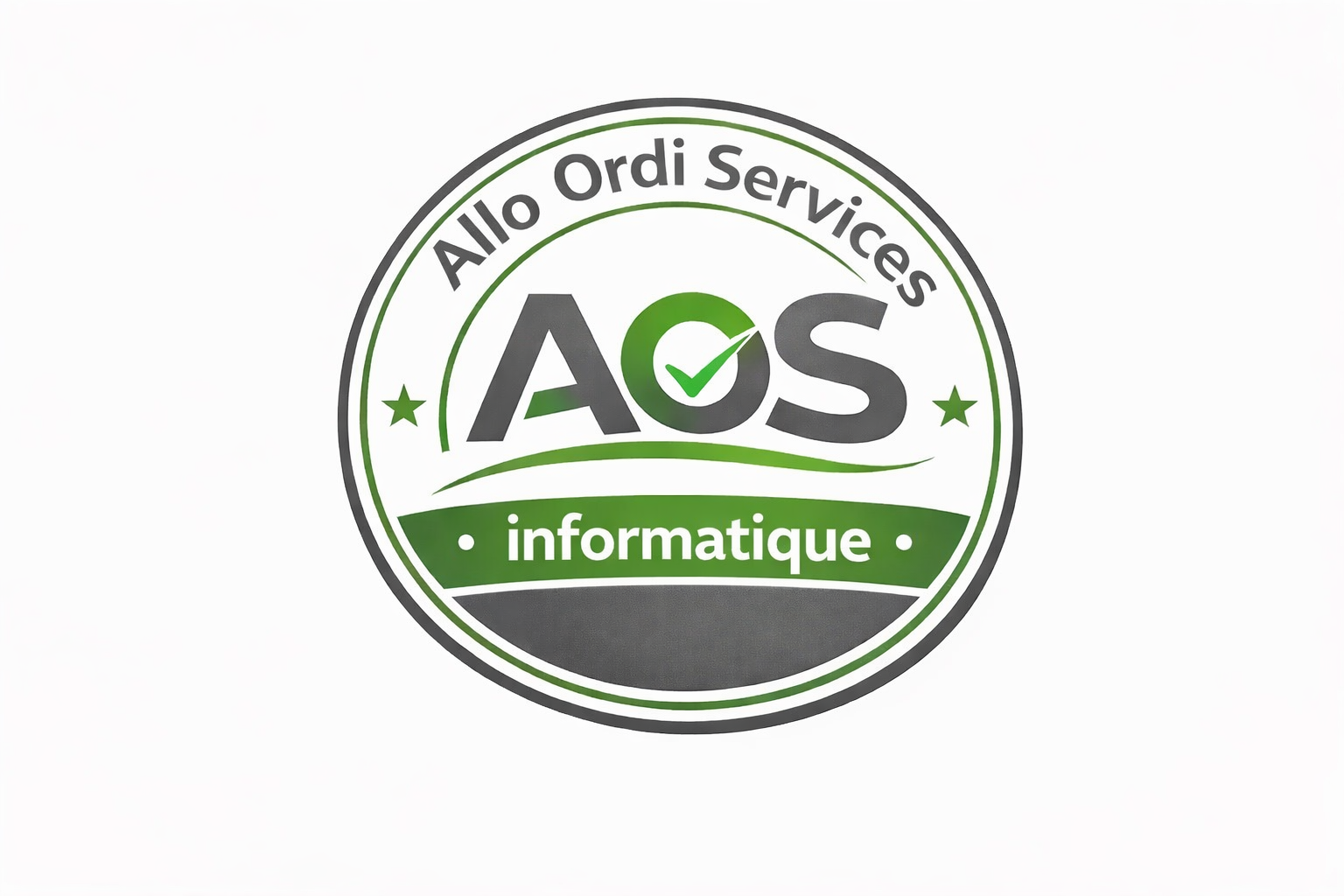 Logo AOS informatique avec fond